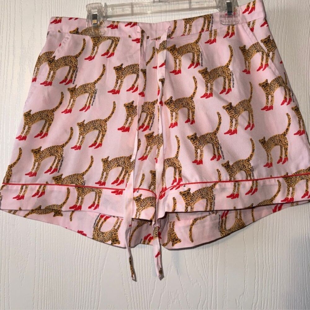 BOUFFANTS & BROKEN HEARTS Pink Cheetah In Heels PJ Shorts Set - Picture 6 of 8